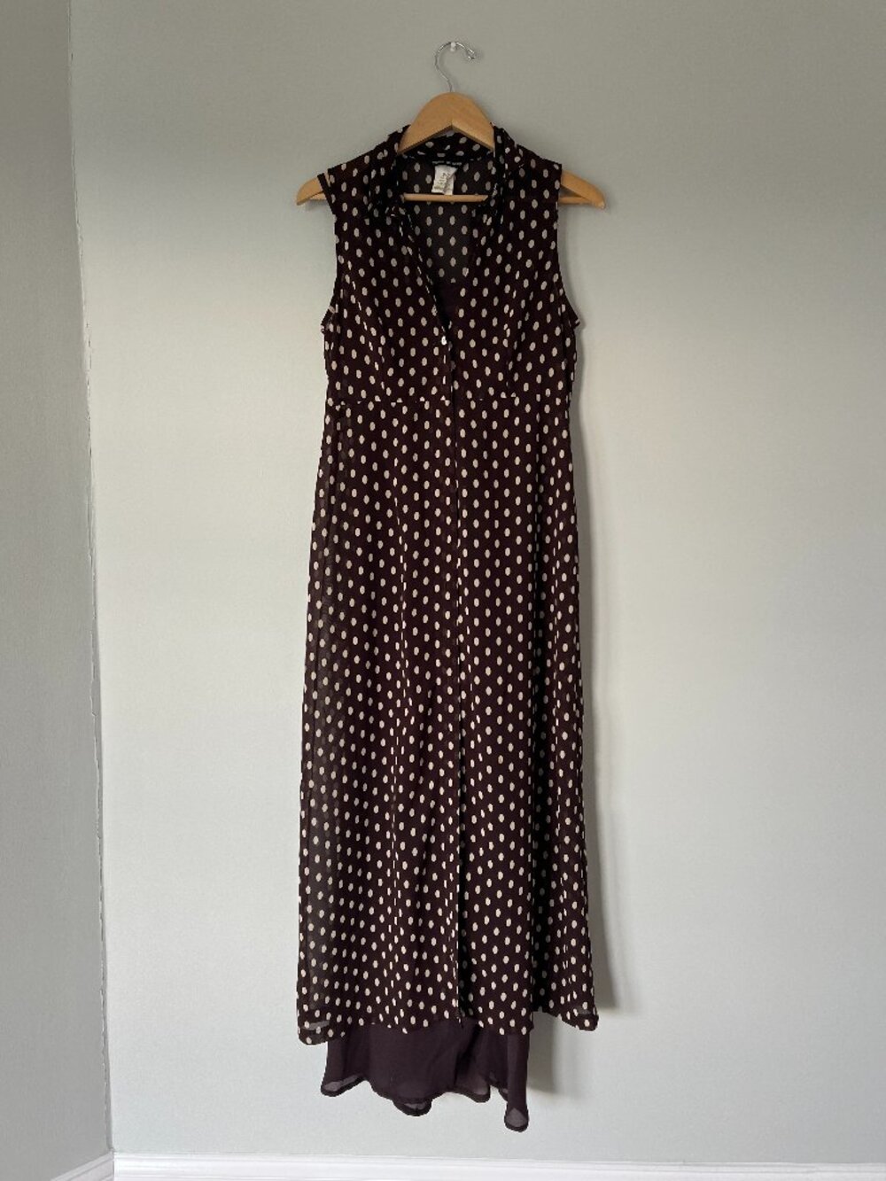 Vintage Esprit de Corp Sheer Polka Dot Layered Maxi Dress Set – Size 11/12